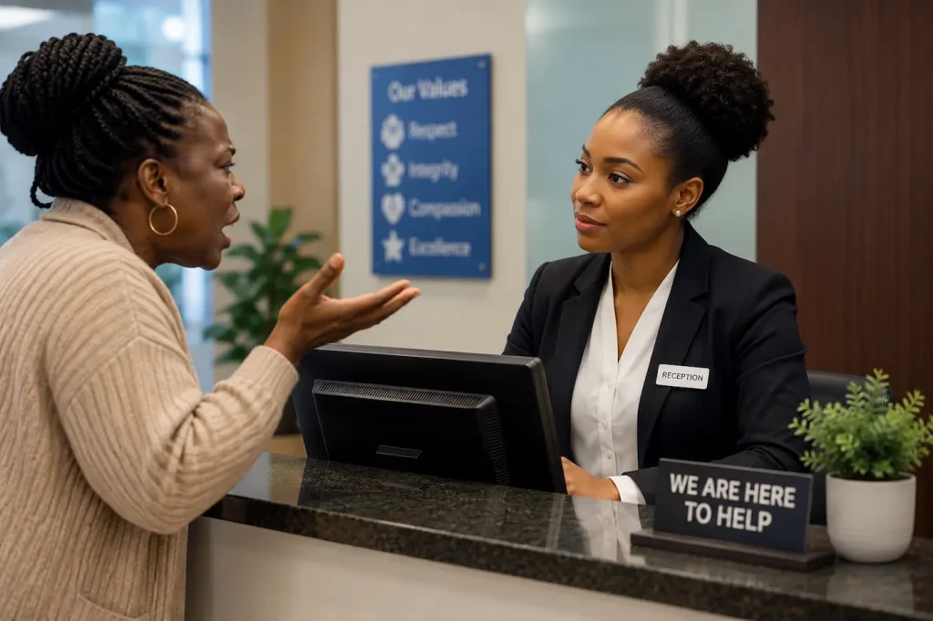 Remaining calm and professional is one of the most effective ways to handle aggressive customers in customer service.