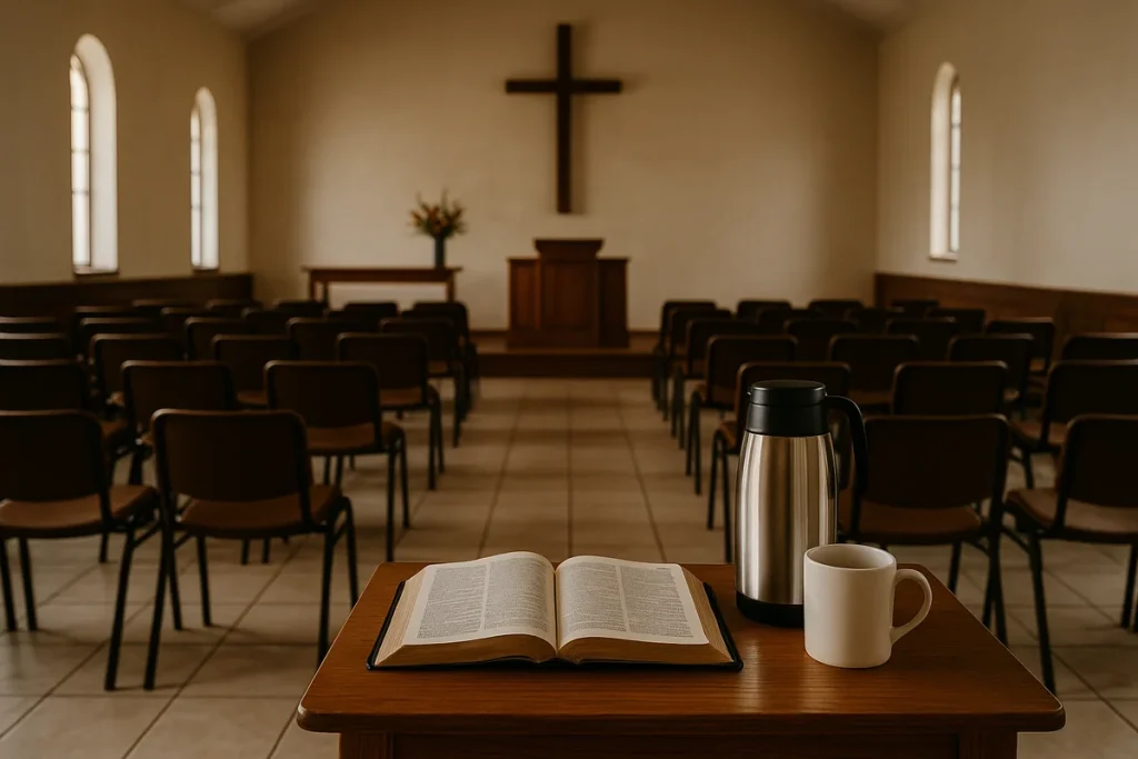 Serving in church behind the scenes – preparing early for Sunday service