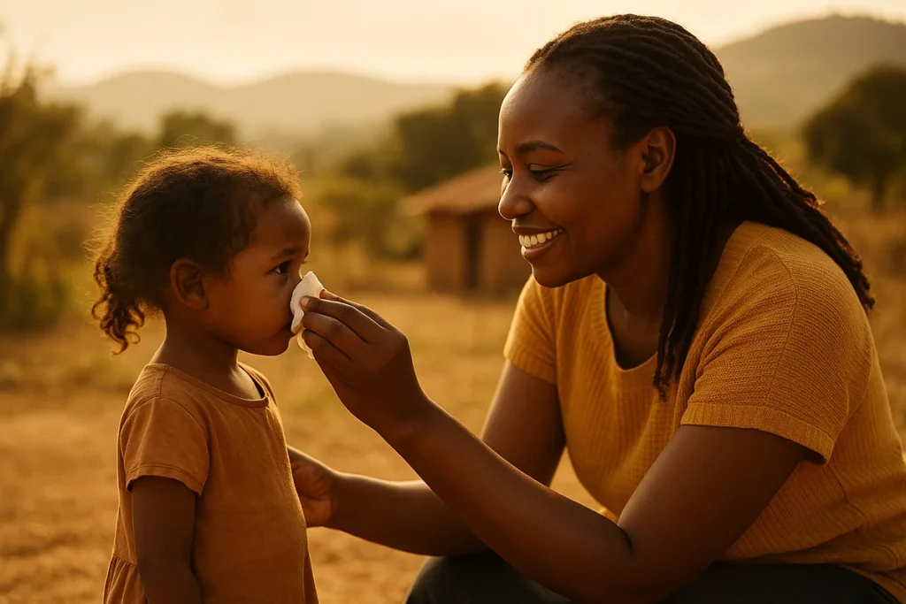 "Woman showing compassion and kindness — faith expressing itself through love"