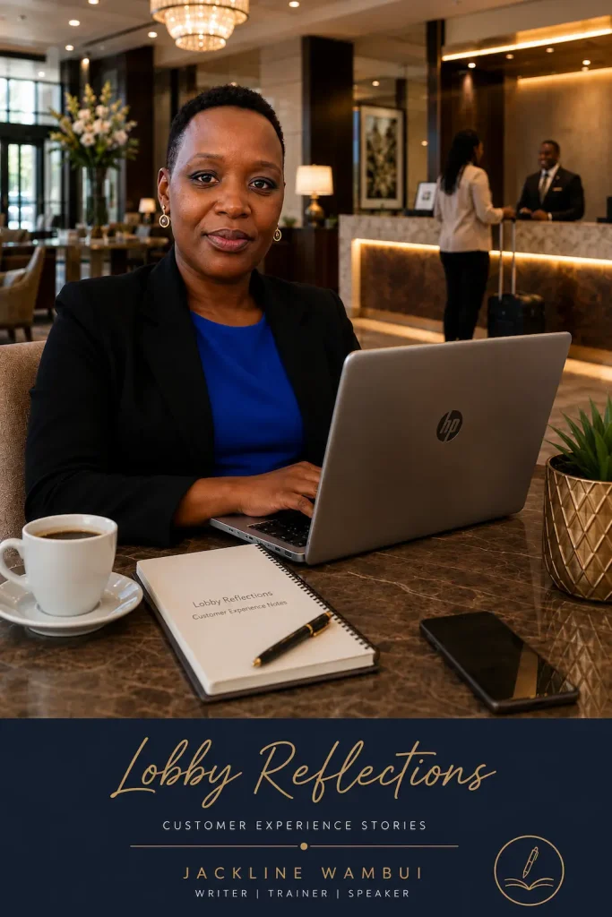 Jackline Wambui, founder of Lobby Reflections, welcoming readers to the blog.